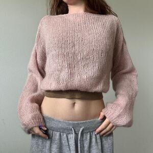 Pink mohair cropped sweater
